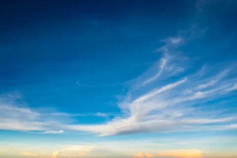 Fluffy cloud on blue sky in the evening Stock Photos