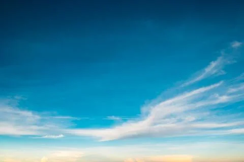 Fluffy cloud on blue sky in the evening Stock Photos