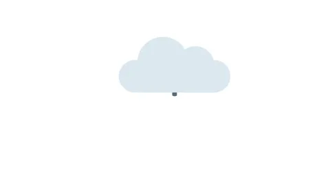 A fluffy cloud with a computer resting on top, symbolizing cloud computing .. Stock Footage 332849814