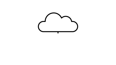 A fluffy cloud with a computer resting on top, symbolizing cloud computing .. Stock Footage 332849922