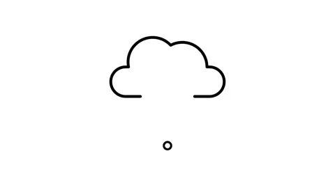 A fluffy cloud with a computer resting on top, symbolizing cloud computing .. Stock Footage 333549629