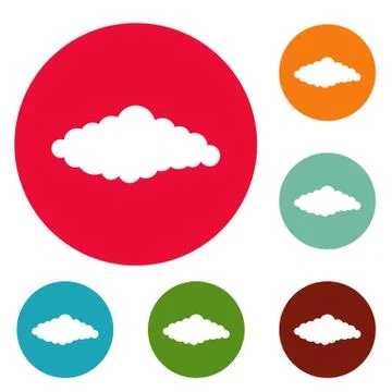 Fluffy cloud icons circle set Illustrazione stock