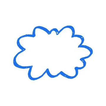 Fluffy Cloud Or Comic Speech Bubble Doodle Hand Drawn Vector Graphic Illust.. Stockillustratie