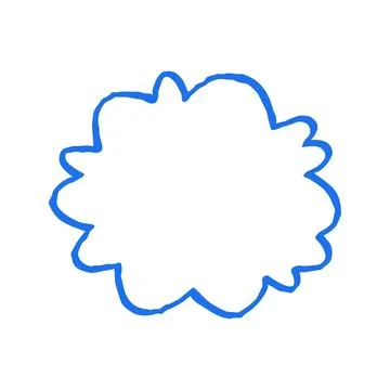 A fluffy cloud or speech bubble, a hand drawn vector illustration. Whimsical  Stock Illustration