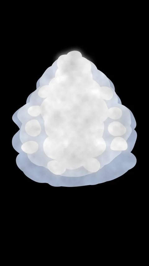 Fluffy cloud shape loop animation on dark background texture Stock Footage 346637069