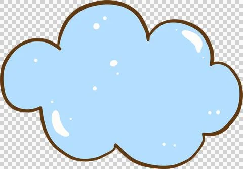 Fluffy Cloud Simple Hand Drawn Stock Illustration
