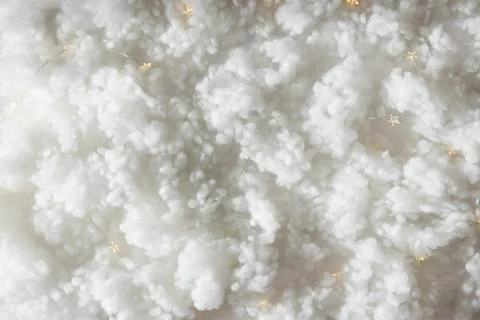 Fluffy Cloud-Like Surface with Star Lights. Dreamy Decorative Backgroun Stock Photos