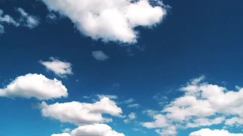 Fluffy clouds against a blue sky background Video stock 93781621