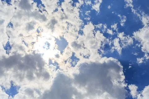 Fluffy Clouds Blue Sky Cloudscape Nature Background Foto stock