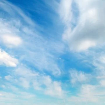 Fluffy clouds in the blue sky. 스톡 사진