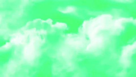 Fluffy Clouds Full Screen Slow Motion Green Screen Overlay Stock Footage 344115441