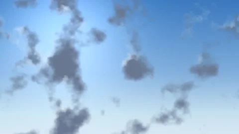 Fluffy Clouds Moving Across Blue Sky Motion Background Видео 347964742