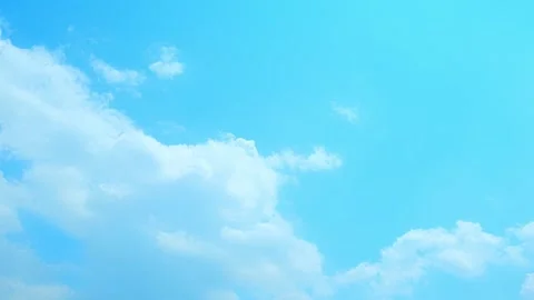 Fluffy clouds moving in the blue sky time-lapse Video stock 242905571
