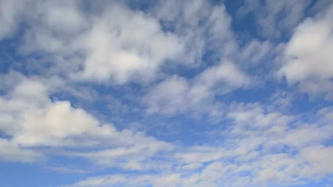 Fluffy clouds moving from left to right in the sky Stock-Footage 95857203