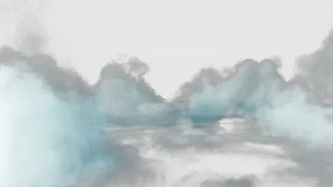 Fluffy Clouds Passing and Drifting Loop with Alpha Channel. Stock Footage 340373677