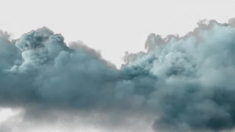 Fluffy Clouds Passing and Drifting Overlay with Alpha Channel. Stock Footage 342212388