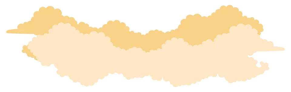 Fluffy clouds, rain clouds cloudscape illustration Stock Illustration