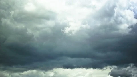 Fluffy clouds in sky Stock Footage 76105495