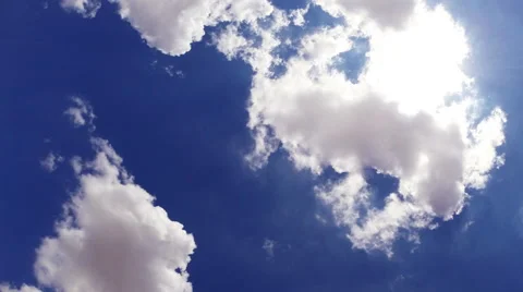 Fluffy Clouds With Sun Time Lapse Stock Footage 40614961