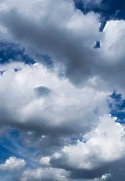 Fluffy cloudy blue sky scape 051 Stock Photos