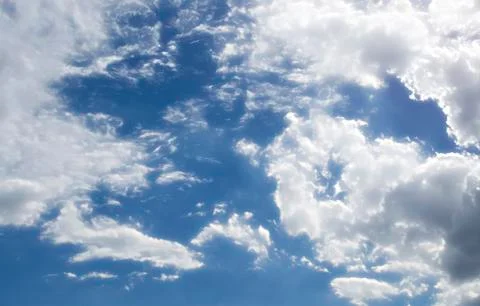 Fluffy cloudy blue sky scape 031 Stock Photos