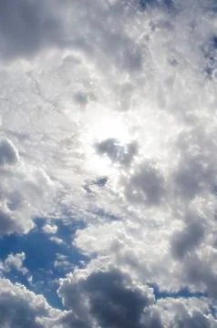 Fluffy cloudy blue sky scape 121 Stock Photos