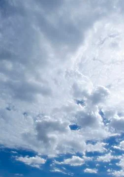 Fluffy cloudy blue sky scape 111 Stock Photos