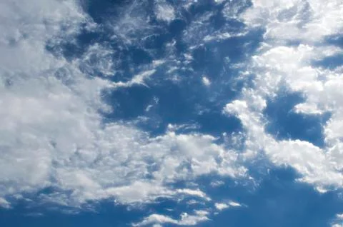 Fluffy cloudy blue sky scape 151 Stock Photos