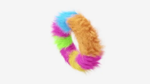 Fluffy colored ring on a white background. Vídeo Stock 198329261