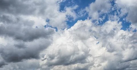 Fluffy cumulus clouds 스톡 사진