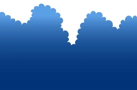 Fluffy cumulus clouds, rain clouds cloudscape illustration Stock Illustration