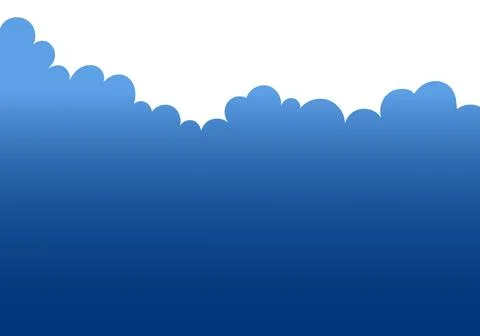 Fluffy cumulus clouds, rain clouds cloudscape illustration Stock Illustration