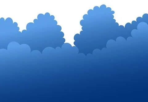 Fluffy cumulus clouds, rain clouds cloudscape illustration Stock Illustration