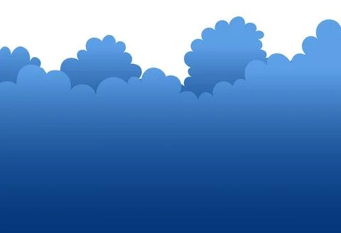 Fluffy cumulus clouds, rain clouds cloudscape illustration Stock Illustration