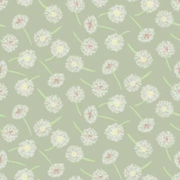 Fluffy dandelions seamless vector pattern Stock-Illustration