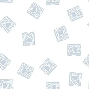 Fluffy diary with heart glyph vector seamless pattern Stock Illustration