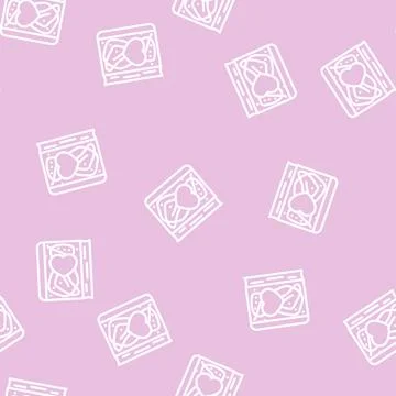 Fluffy diary with heart line vector seamless pattern Illustrazione stock