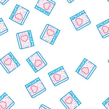 Fluffy diary with heart vector seamless pattern Illustrazione stock