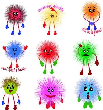 Fluffy emoticons Stock Illustration