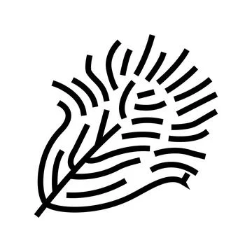 Fluffy feather soft line icon vector illustration Illustrazione stock