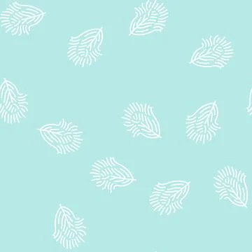 Fluffy feather soft line seamless pattern Stock Illustration