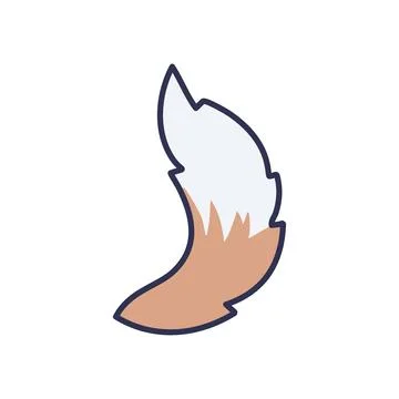 Fluffy fox tail. Cartoon illustration of a fluffy fox tail, perfect for pet.. Stock-Illustration