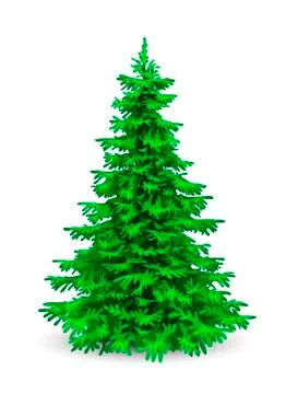 Fluffy green christmas tree Stock Illustration