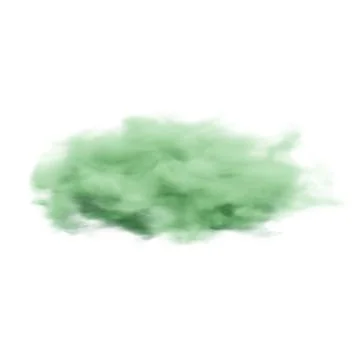 Fluffy Green Cloud. 3D Render. Isolated On White Background. Illustrazione stock
