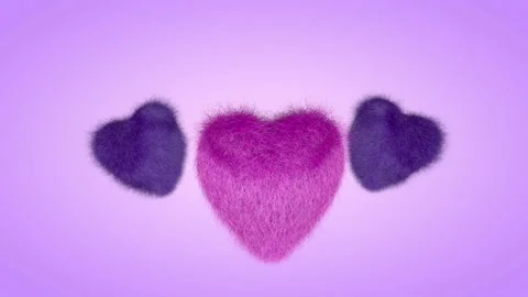 Fluffy heart. 3d rendering. 3d illustration Stock Footage 138613130