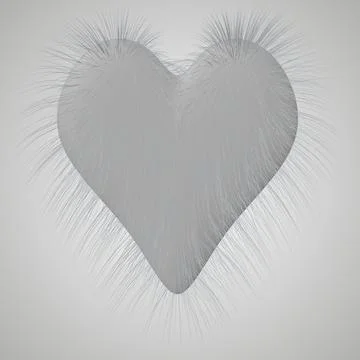 Fluffy human heart on a light background. Sign of all lovers Stock Illustration