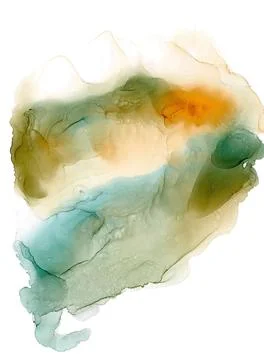 Fluffy lush emerald cloud with peach sunlight splrange gradient Stock Illustration