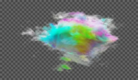 Fluffy multicolored cloud or haze on a transparent background. Weather phen.. Stock Illustration