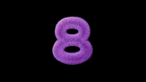 Fluffy numbers pack 74 1 Stock Footage 295175715