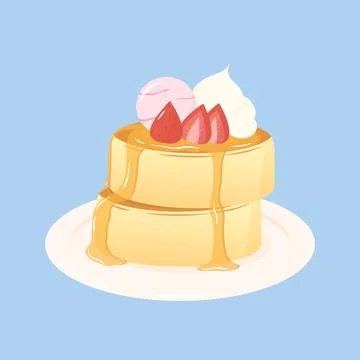 Fluffy pancake dish Stock Illustration